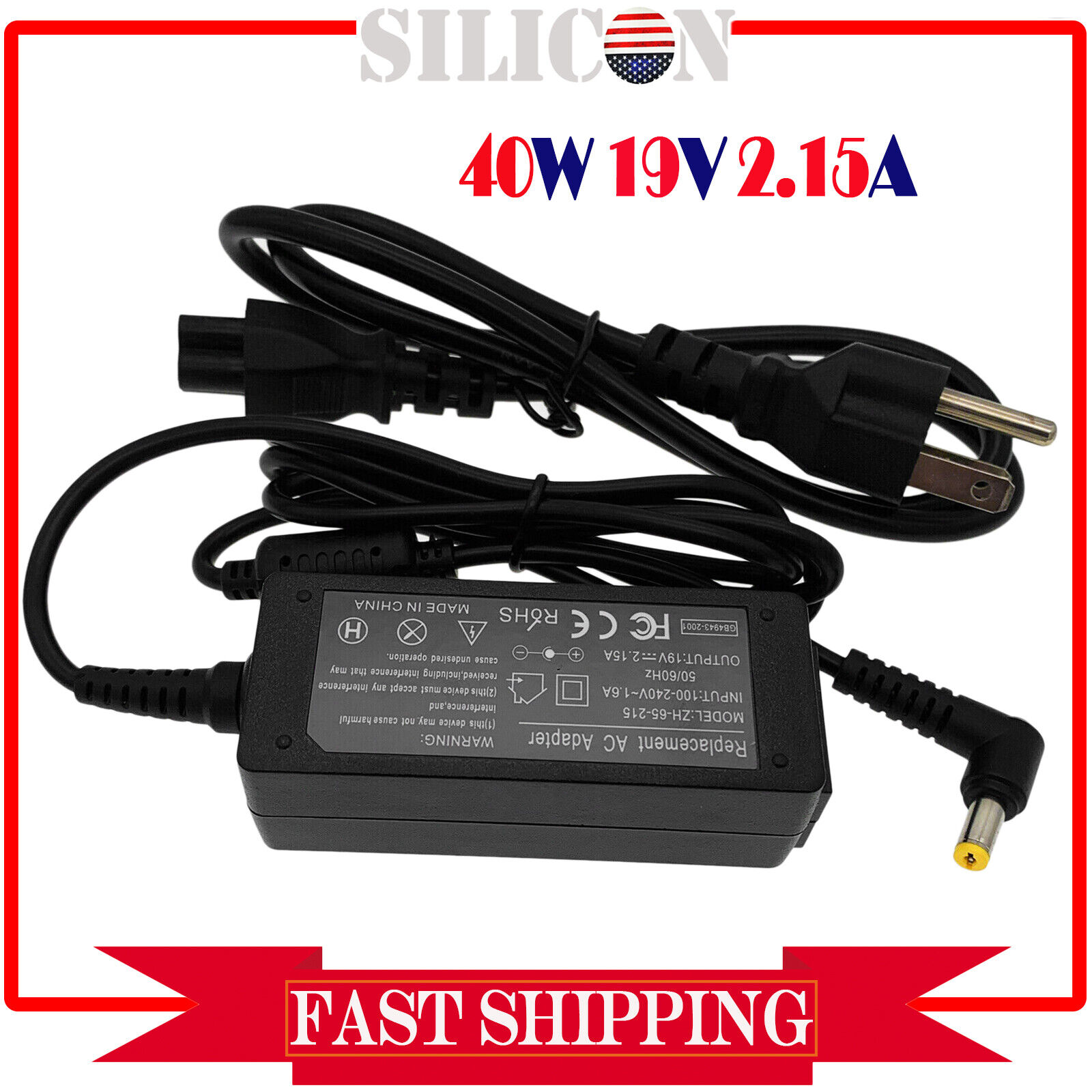 AC Adapter Power Supply Cord For Acer G227HQL G236HL G237HL LED LCD Monitor