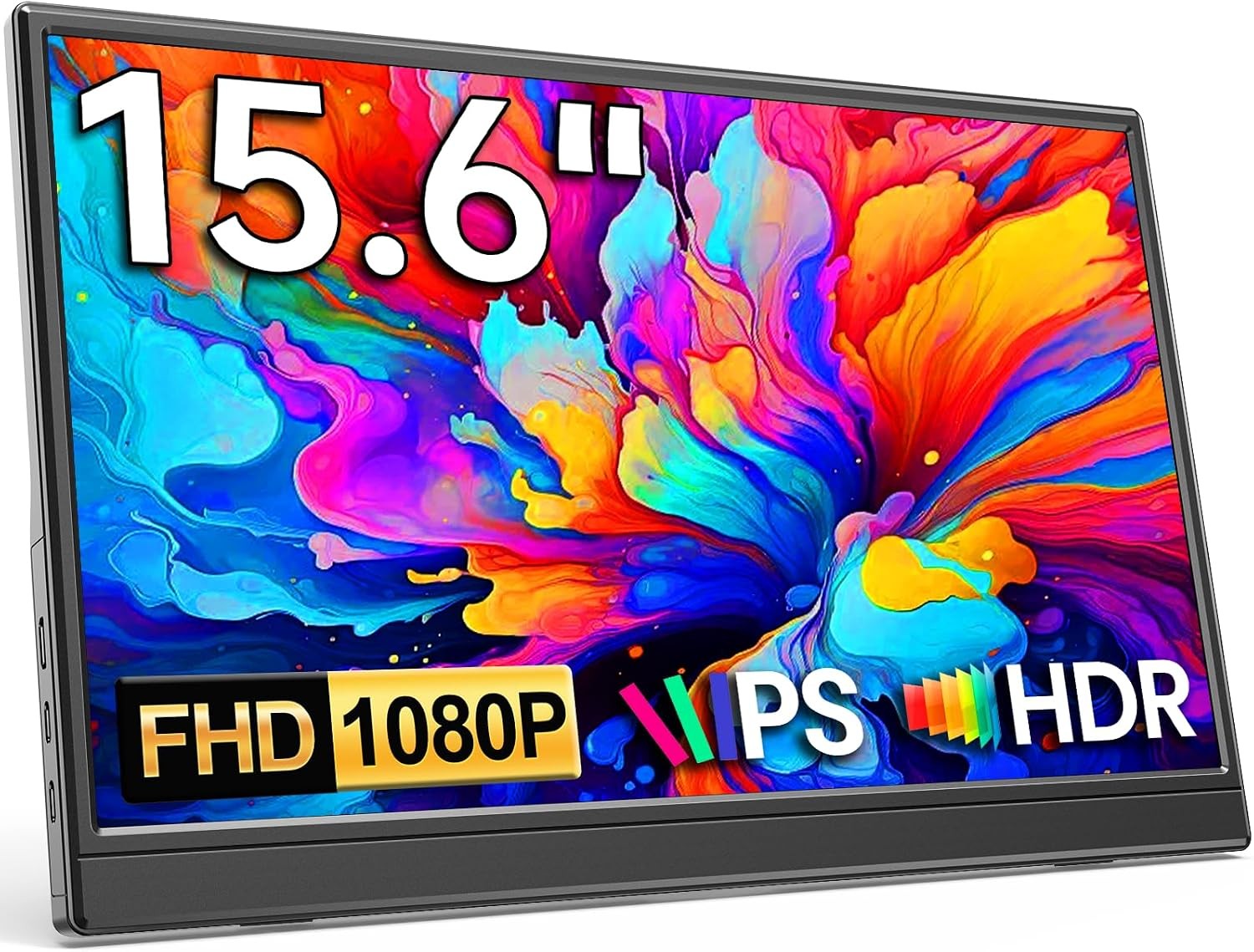 15.6" Portable Monitor 1080P FHD IPS, Ultra-Slim USB-C HDMI with Kickstand
