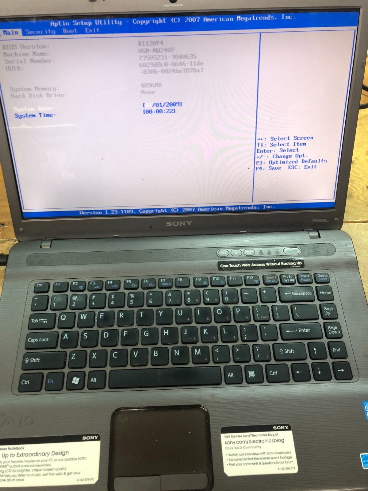 Sony Vaio VGN-NW240F , PCG-7184L Laptop