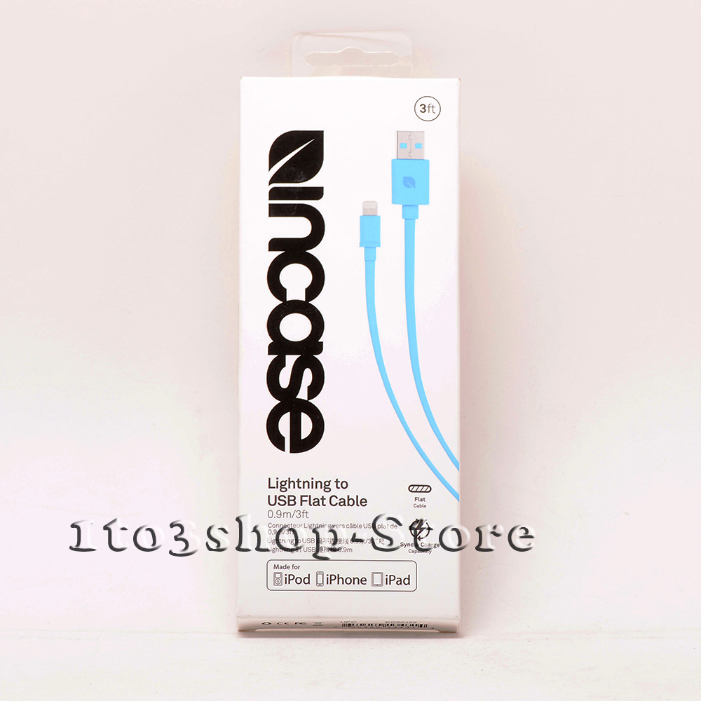 Incase USB Charging Charger Cable for Any iPhone & iPad 3 feet Blue
