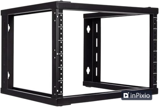 NavePoint 6U Wall Mount Open Frame 19 Inch Server Equipment Rack Threaded 16 inc