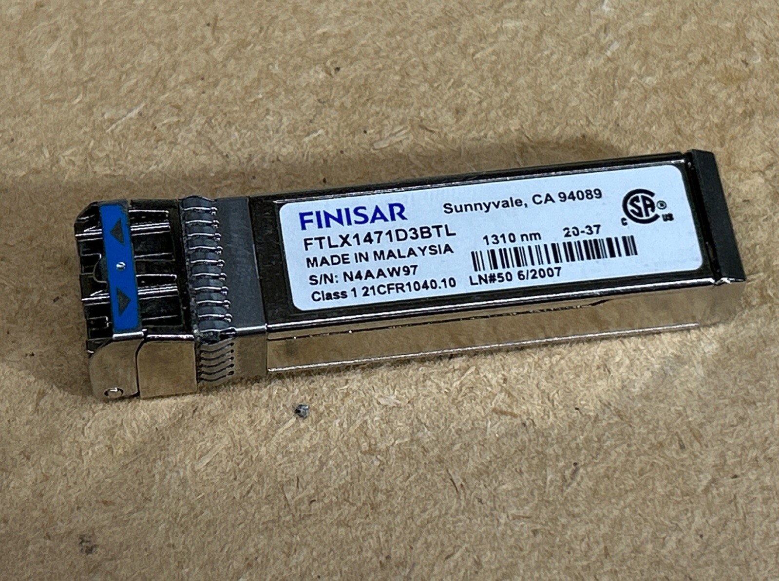 FTLX1471D3BTL Finisar 10Gb/s 10km 1310nm Single Mode SFP+ Transceiver 203