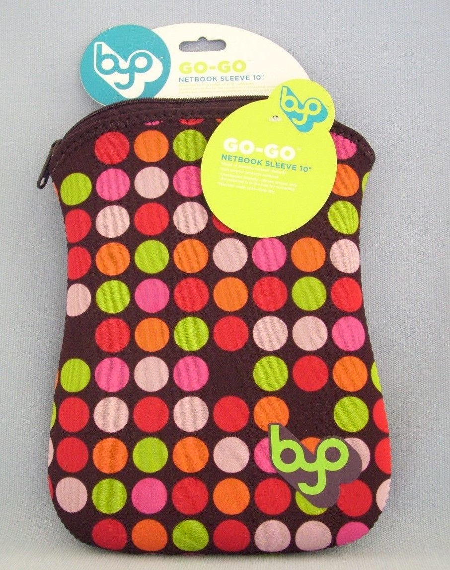 Netbook BYO Go Go Sleeve 10" Dots Zippered New