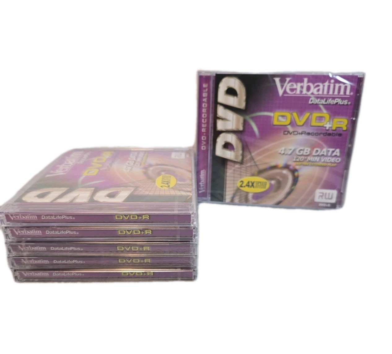 6pk Verbatim DataLifePlus DVD+R Recordable 4.7 GB Data 120min 2.4x Video DVD+R