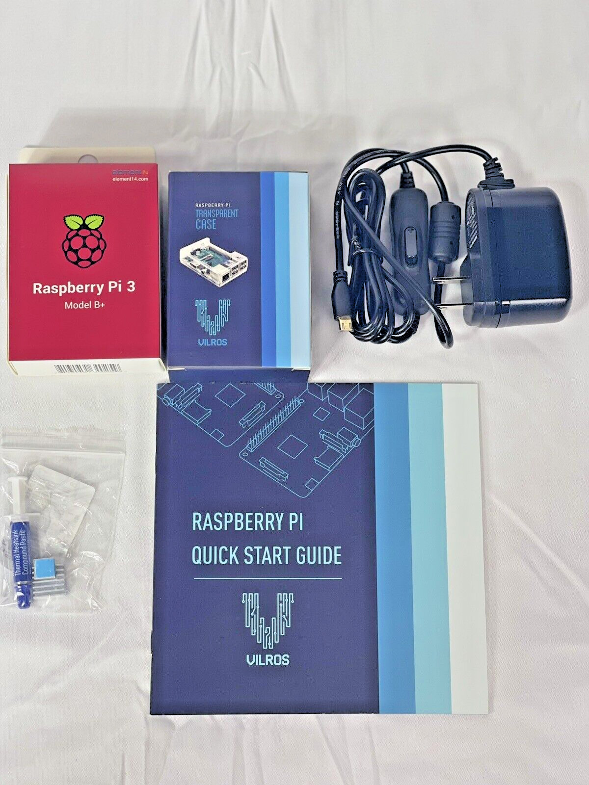 NEW Raspberry Pi 3 Model B+ Starter Kit w/ Clear Case Vilros Complete Kit