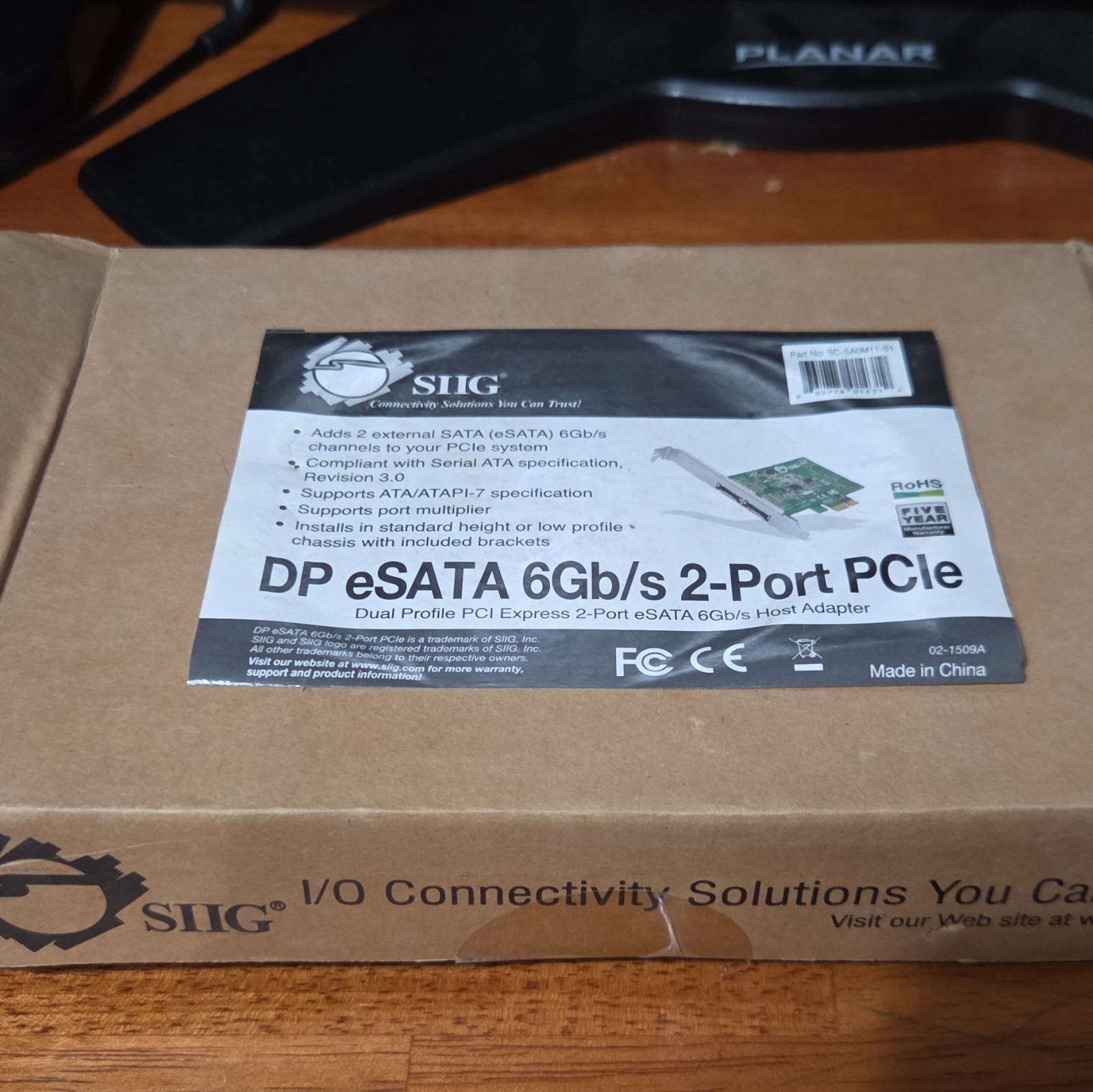 SIIG DP eSATA PCIe eSATA Host Adapter Card, 2-Port, 6Gb/s, Model SC-SA0M11-S1