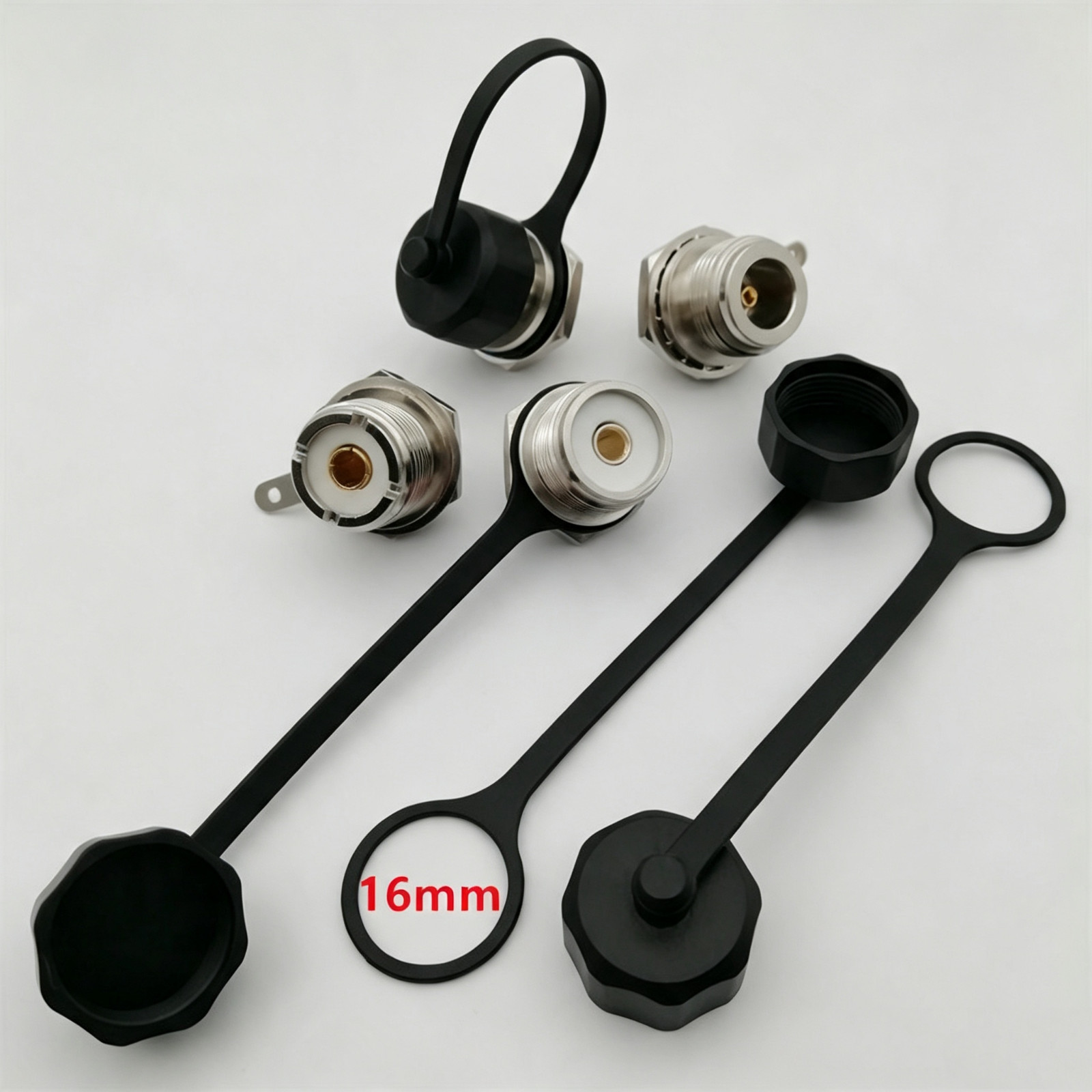 10pcs N Type UHF Antenna Base Dust Cap With Soft Chain RF Coaxial Socket Protect