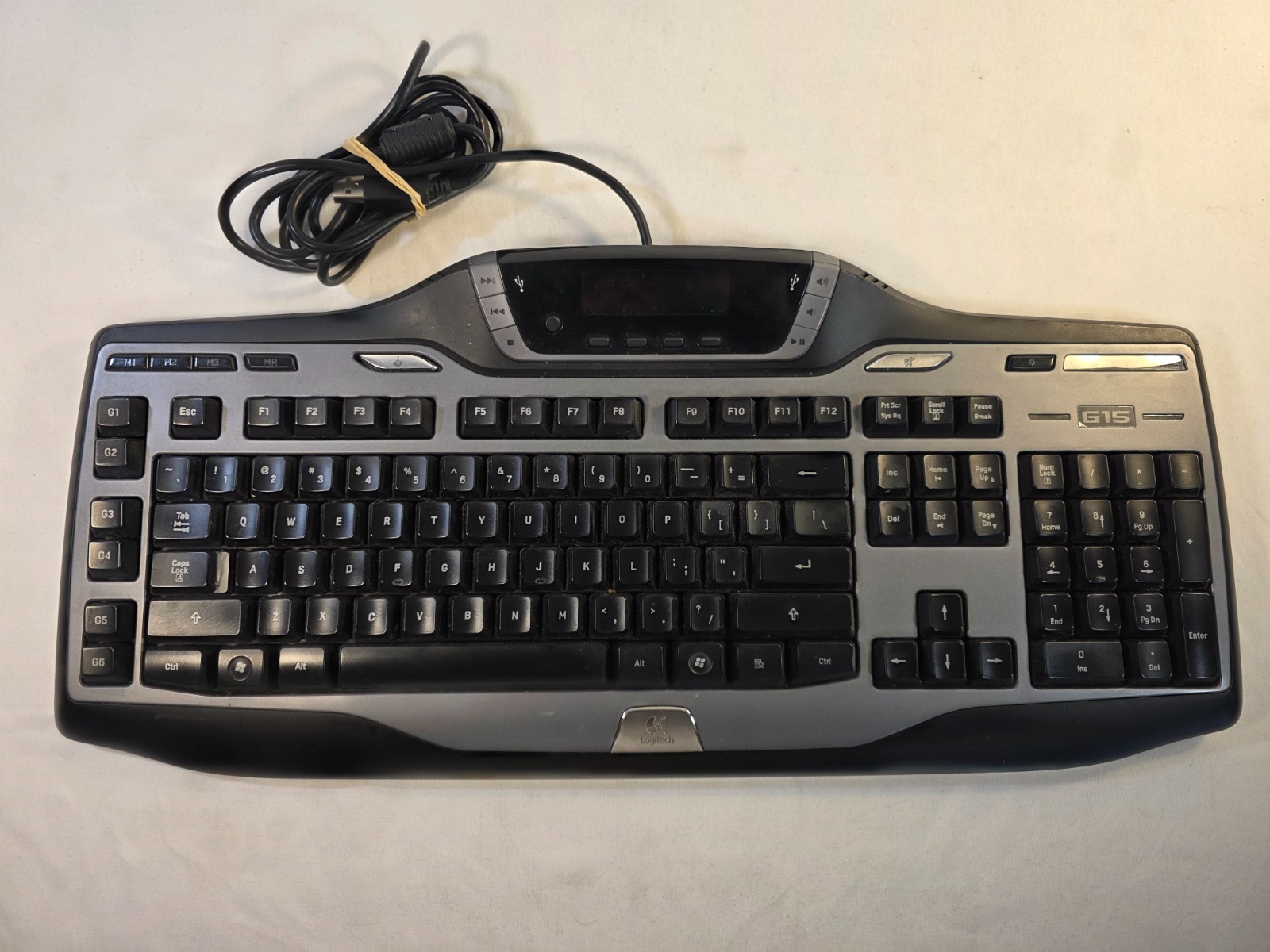 Logitech G15 Gaming Keyboard USB Backlit LCD Y-UW92 Tested Working