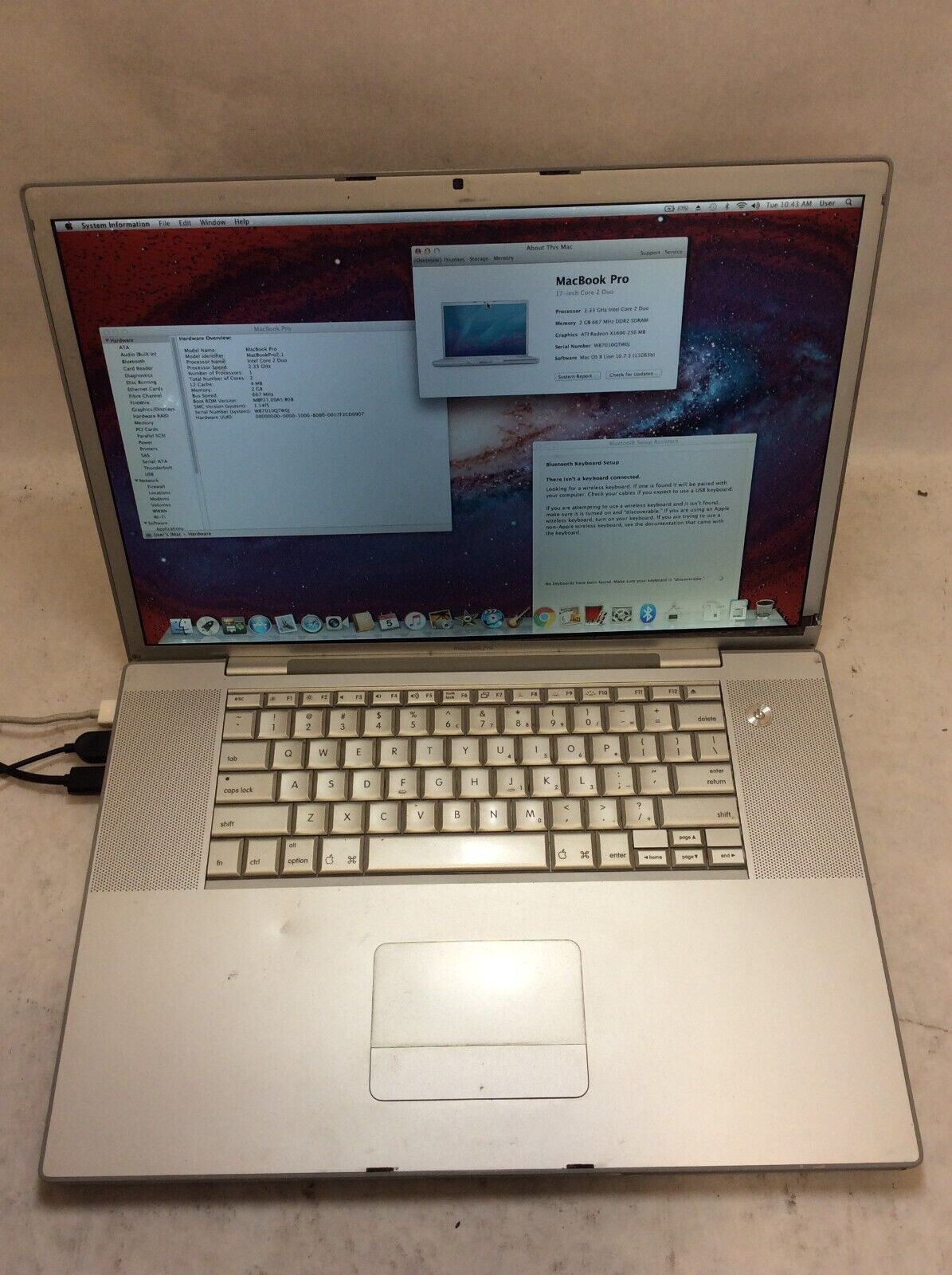 MacBook Pro 2,1 T7600 Laptop 17\