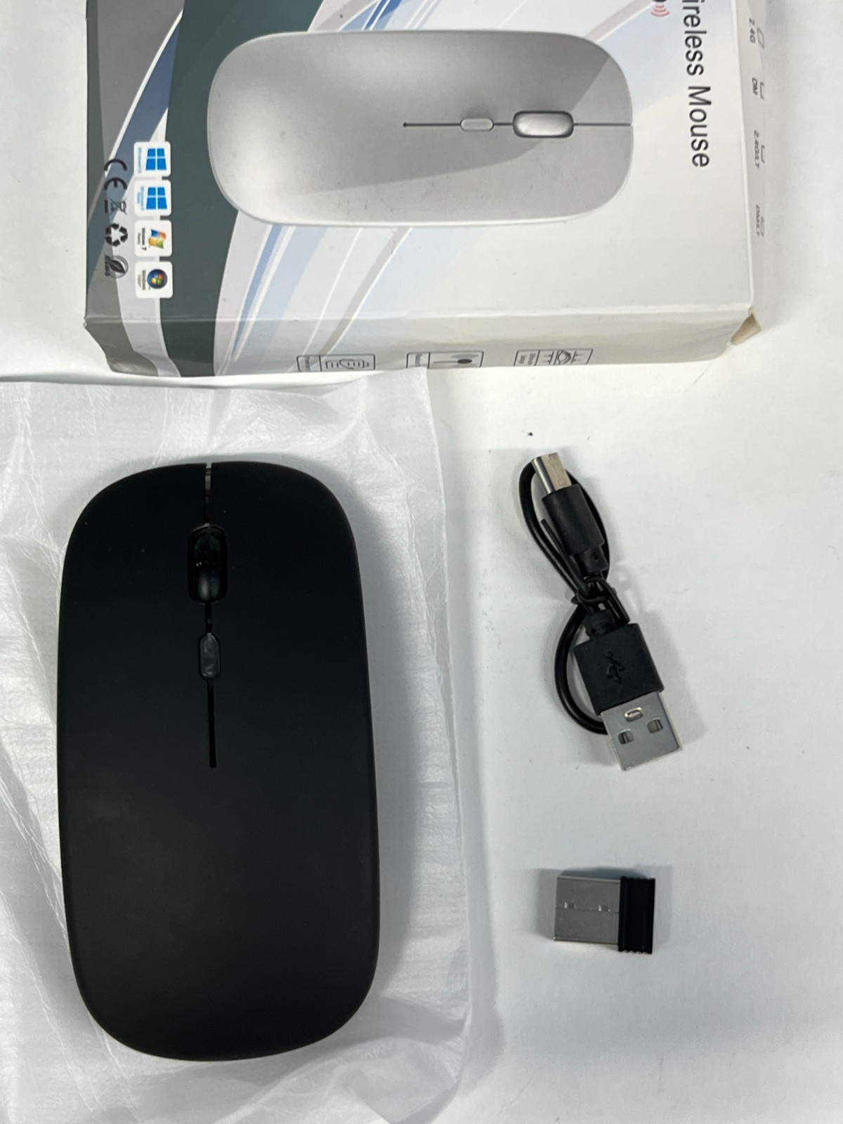 Silent Bluetooth Wireless Mouse Rechargeable Slim Optical Mice iPad Laptop E13