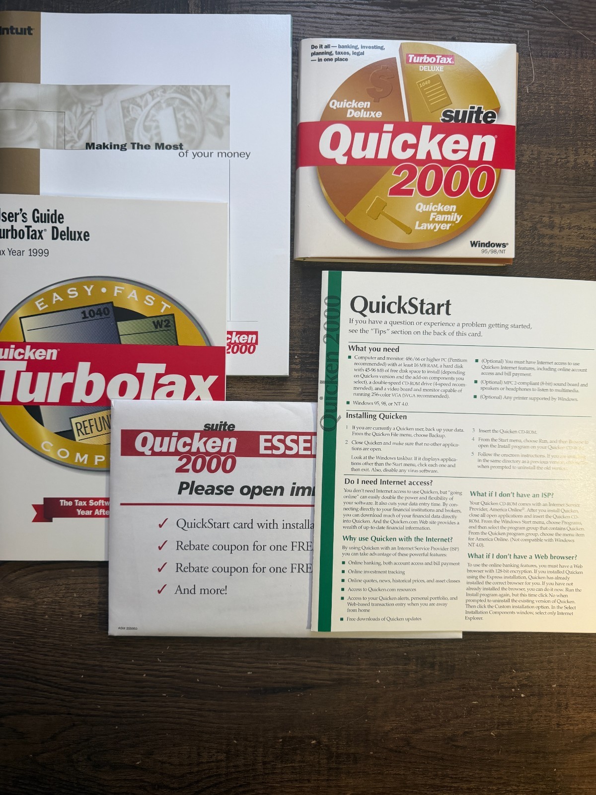 Quicken Family Lawyer 2000 Software CD Disc's Instructions for 95 98 Windows