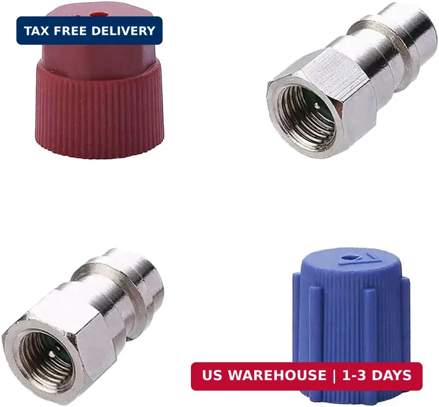 R12 to R134A Car AC Retrofit Fitting Adapter Kit, R12 R22 to R134A High/Low Air
