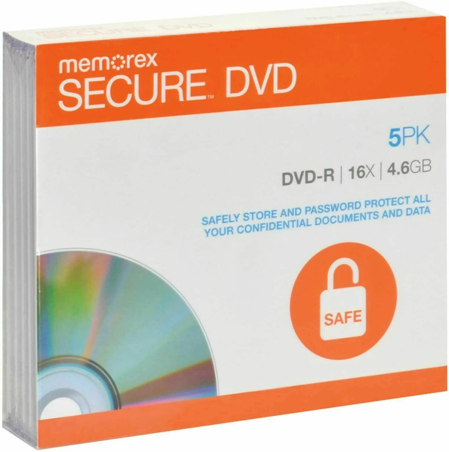 Memorex Secure DVD-R Password Protected Encryption 4.6GB AES 256 Bit ( 98967 )