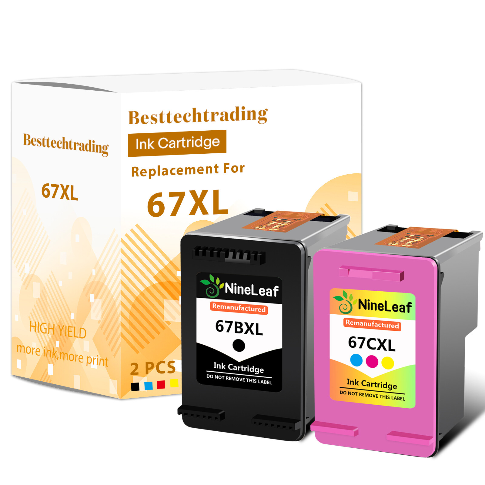Refilled 67XL Ink Cartridge FOR HP DeskJet 1255 2722 Plus 4140 4152 4155 4158