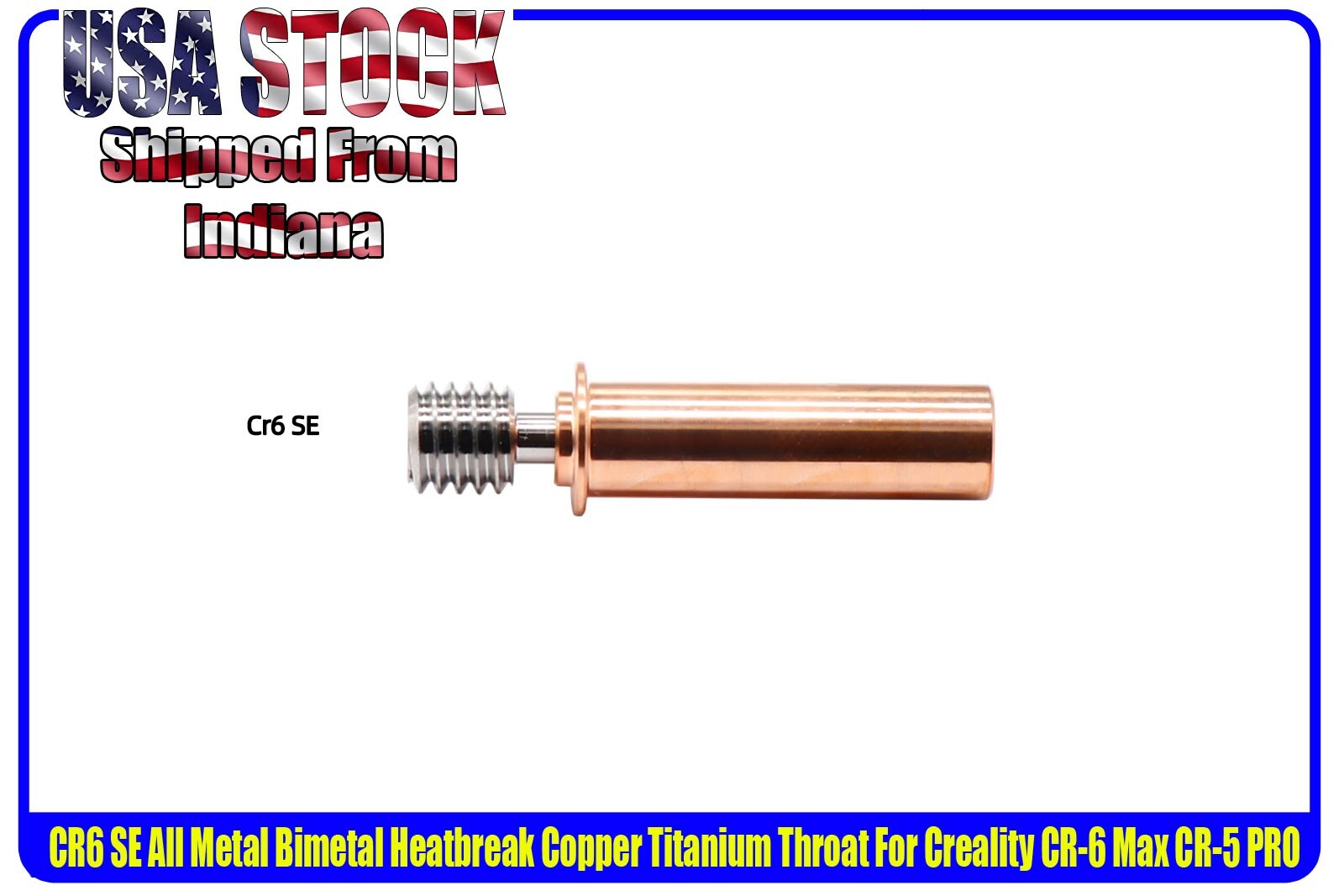 All Metal Bimetal Heatbreak Copper TC4 Throat For Creality CR-6 SE, CR6 Max
