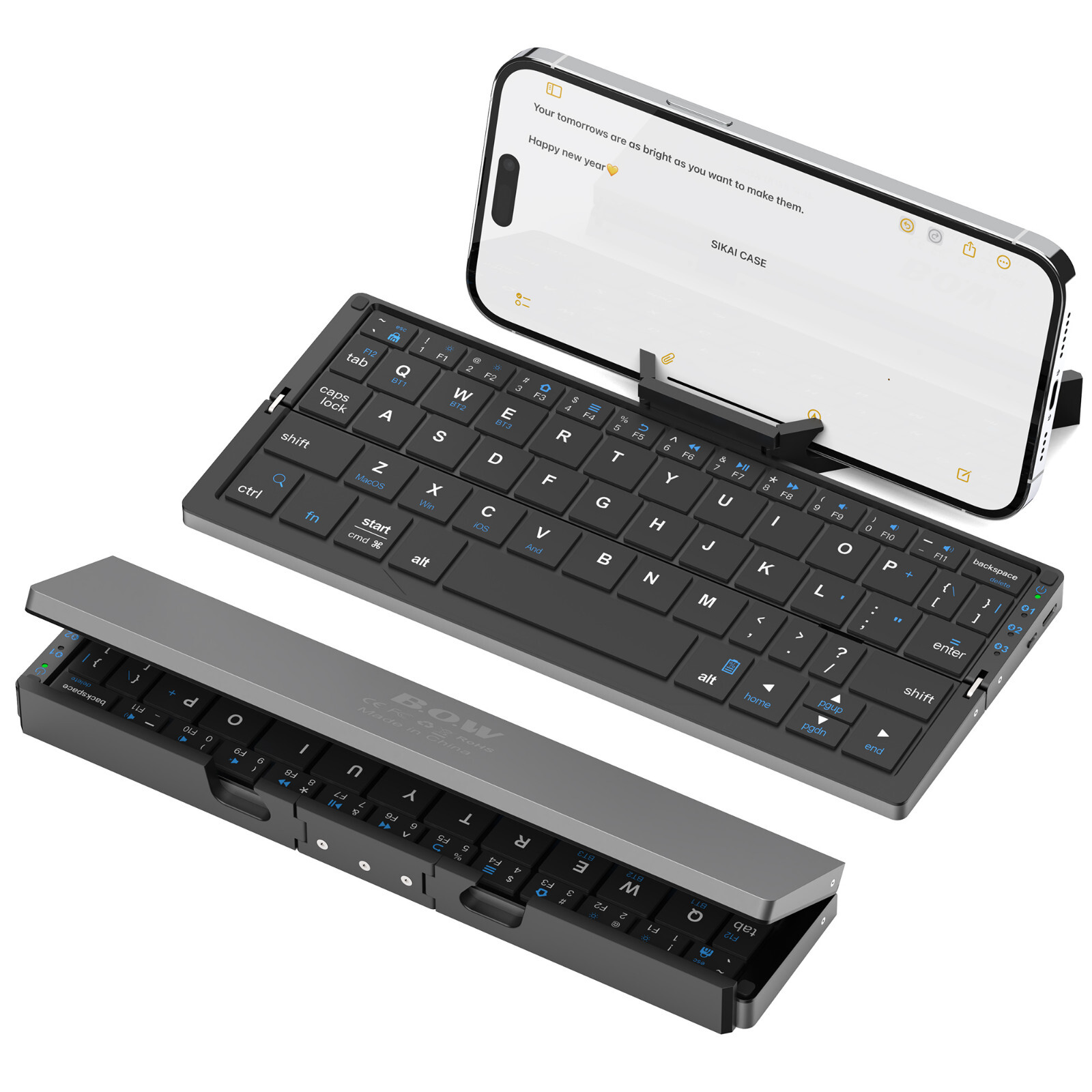 Mini Foldable Aluminum Alloy Keyboard with Magnetic Stand for Tablet iPad Phone