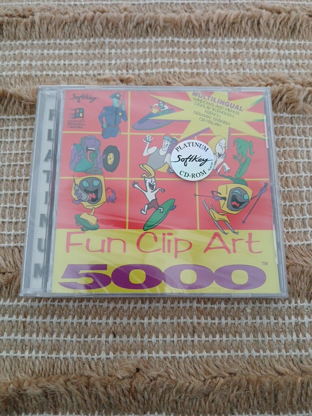 Fun Clip Art 5000 Vintage PC Software (CD-Rom, 1996, SoftKey) New Sealed