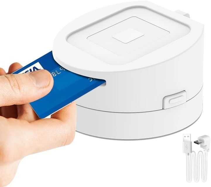White Dock for Square Reader 1st & 2nd Gen, Anti-Sleep Case with 1.5m Cable