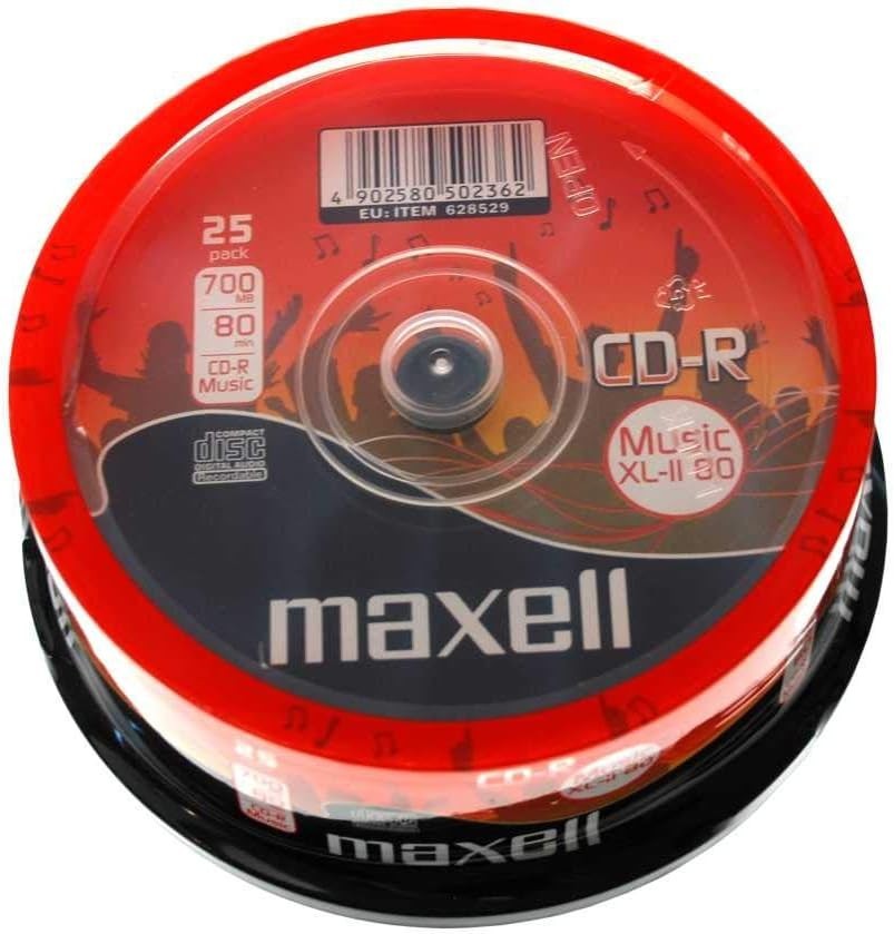 Maxell CD-R XLII 700MB 80min Blank CDs 25 Pack Spindle
