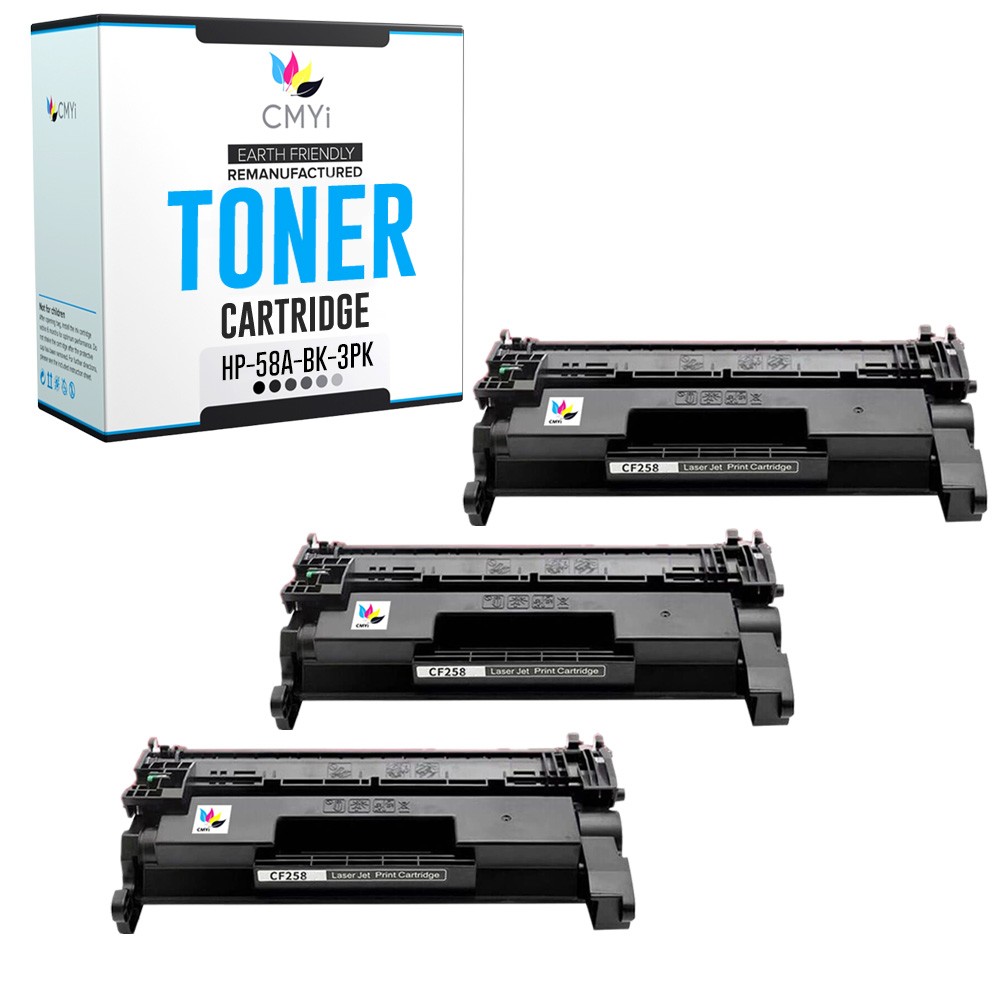 3PK CMYi Replacement Toner 58A Cartridges for HP LaserJet Enterprise MFP M430f