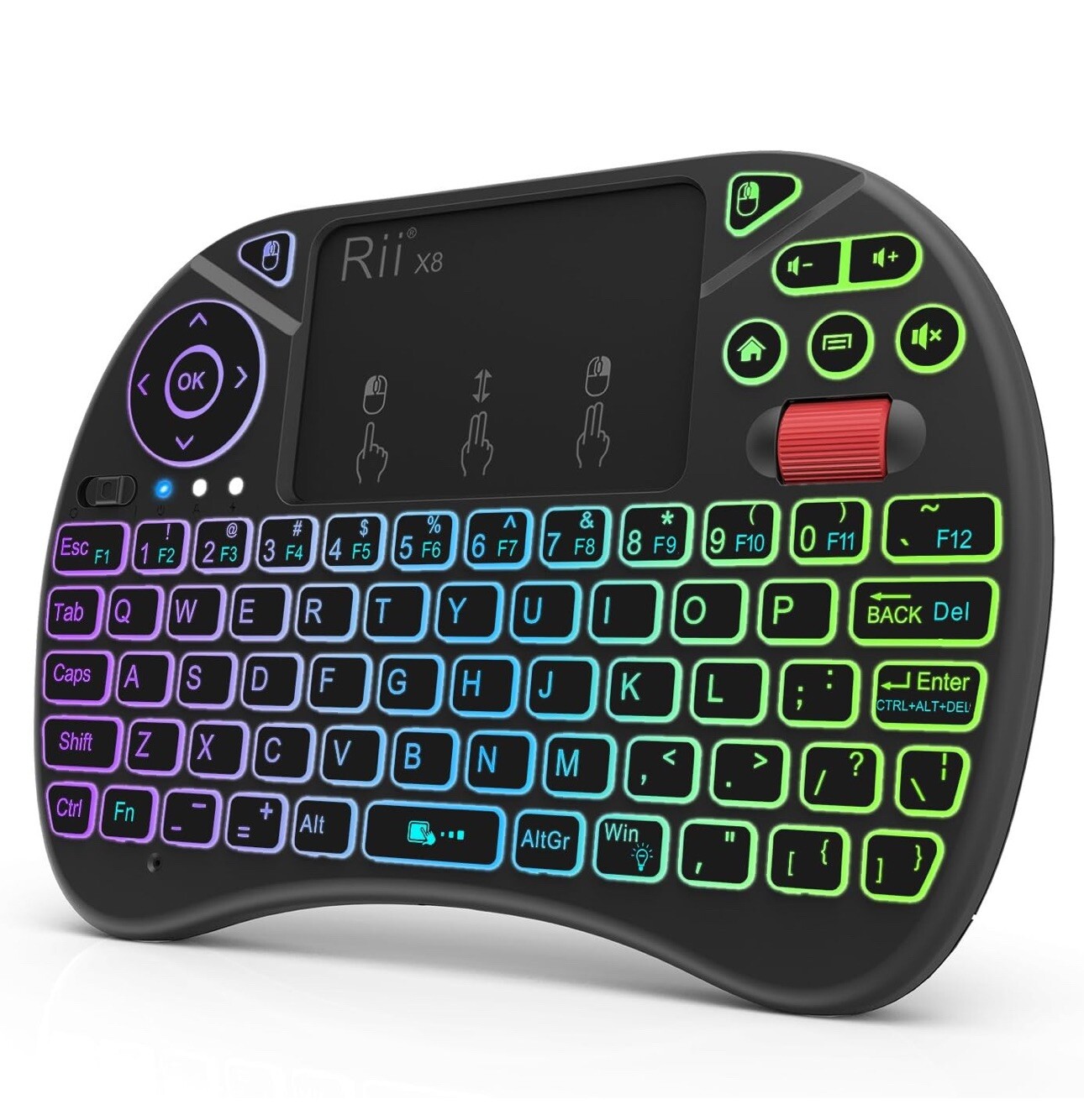 Genuine Rii Mini RT-MWK08 Wireless 92-Key QWERTY Keyboard Mouse Touchpad USB