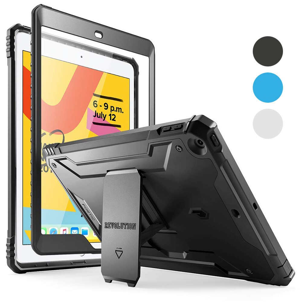 Poetic Revolution For Apple iPad 10.2 2019 Case Kickstand Rugged Tablet Black