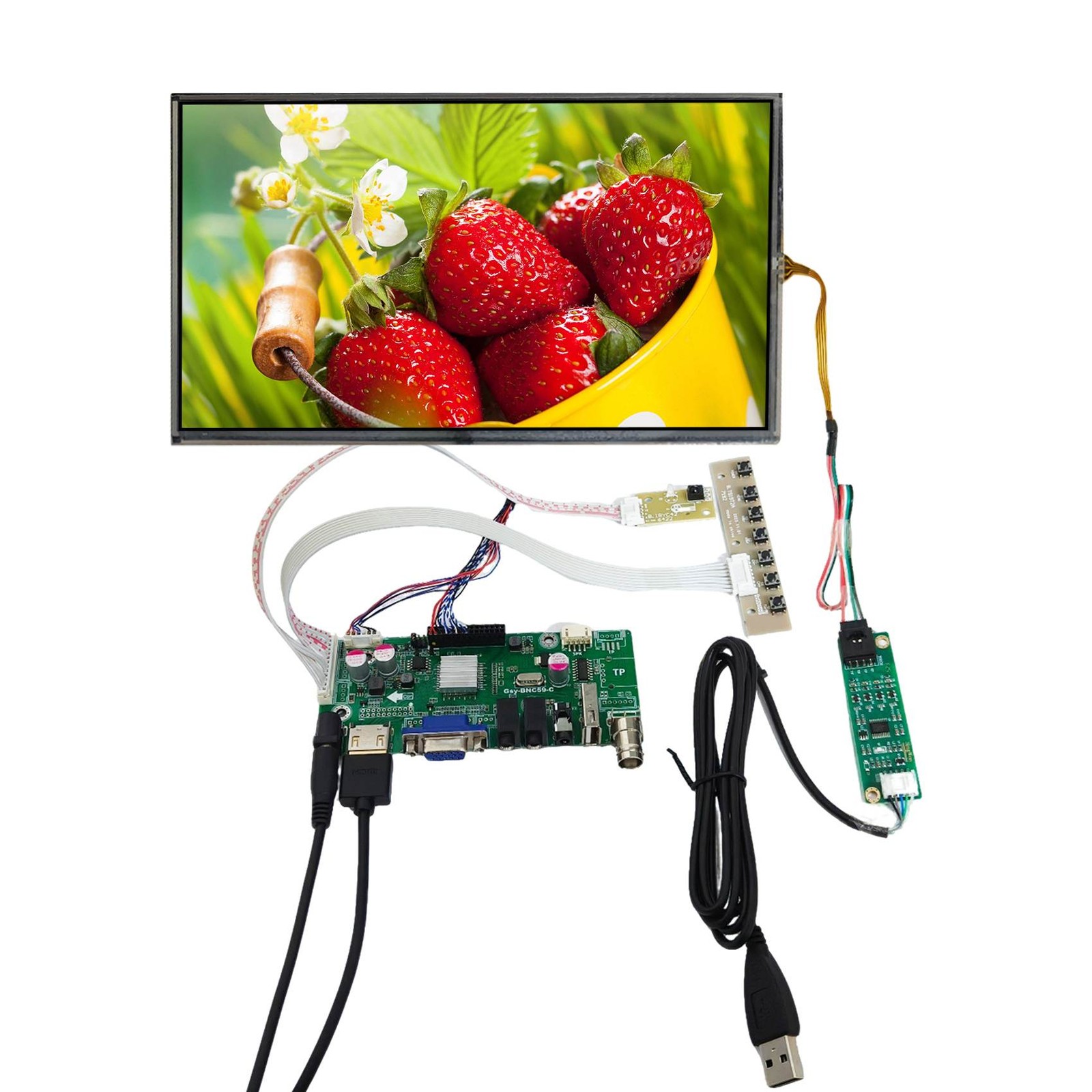 10.1" 1280X800 IPS Resistive LVDS LCD Touch Panel,H/D VGA 2AV USB LCD Board