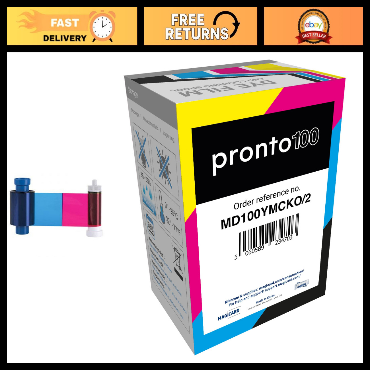 ID Card Printer Ribbon & CardPresso Software Bundle - Magicard Pronto100 Compati