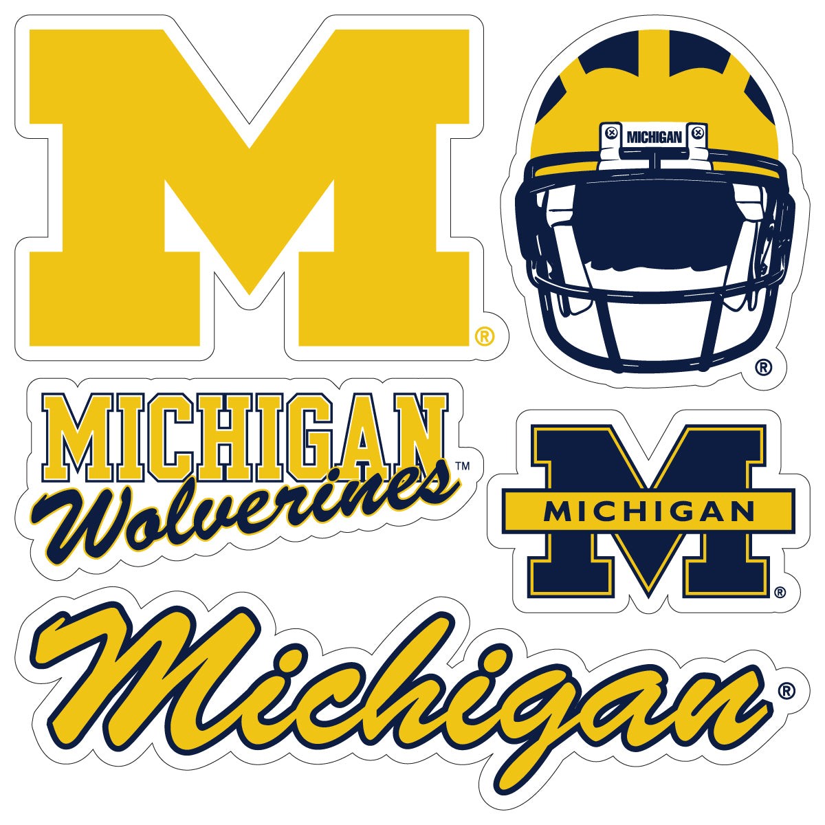 Michigan Wolverines Sticker Multipack - College Spirit Set