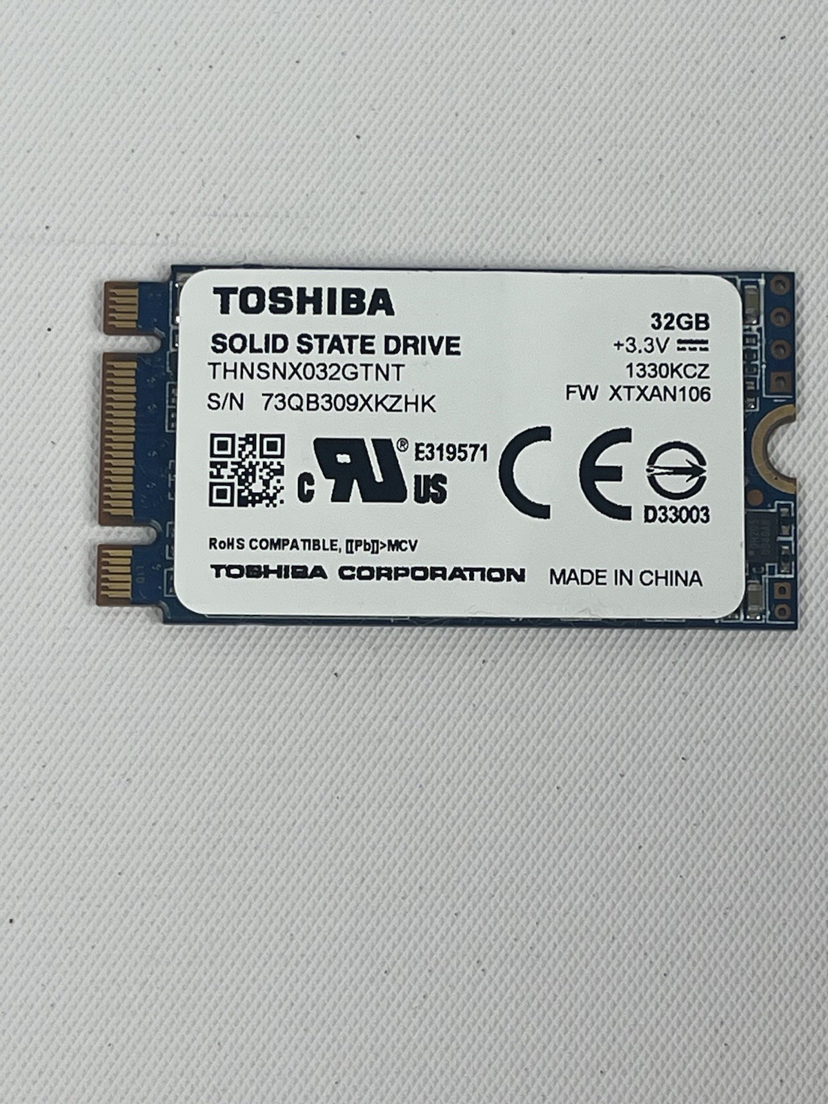 32GB SSD Solid State Hard Drive Toshiba THNSNX032GTNT