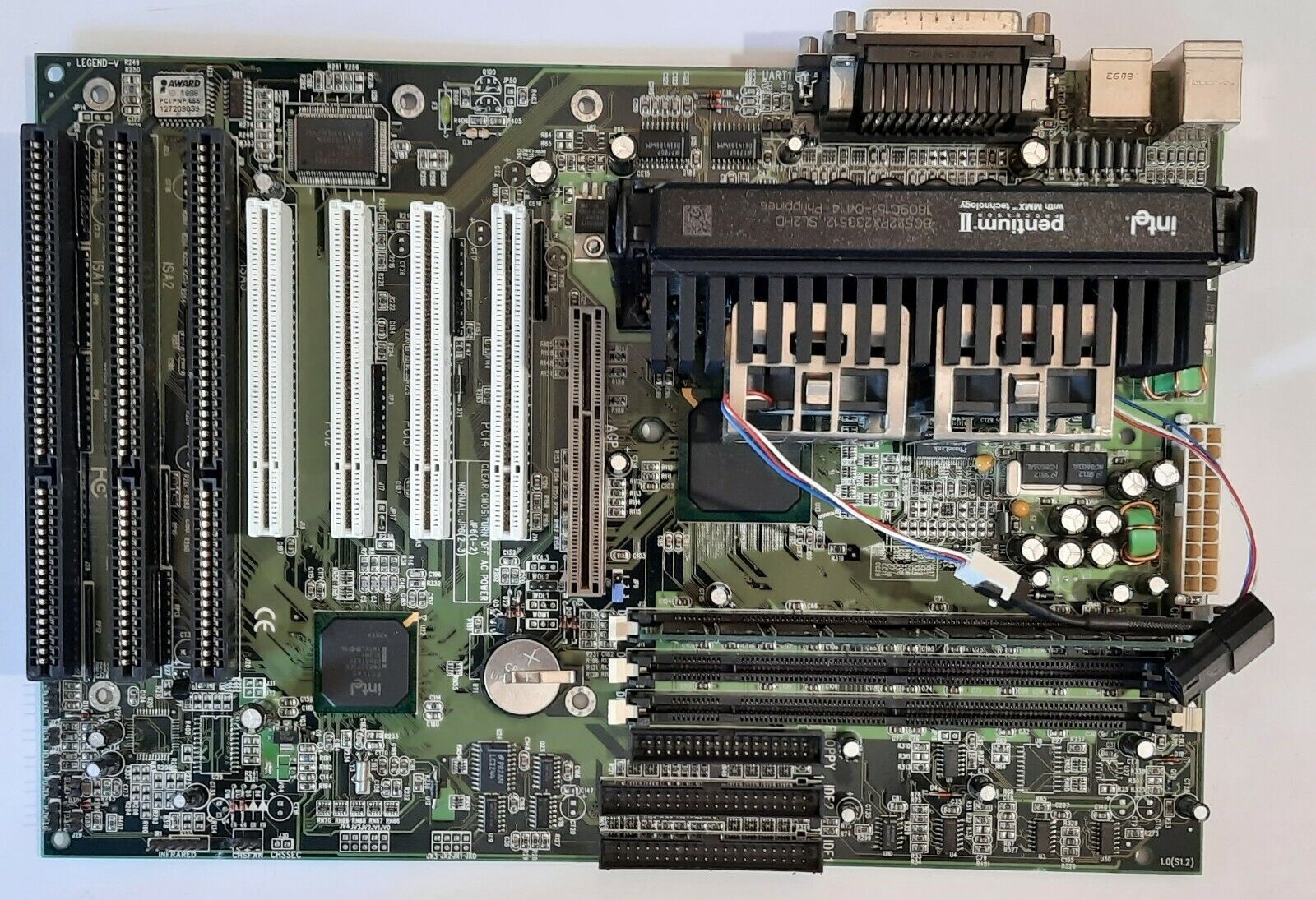 QDI LEGEND-V Slot 1 AGP ISA Retro Motherboard + Pentium II 233MHz + 128MB RAM