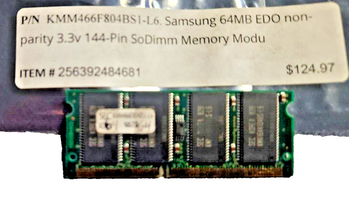 MT4LSDT864HG-10EB1 Micron 64MB DDR SoDimm Non Parity PC-100 100Mhz Memory