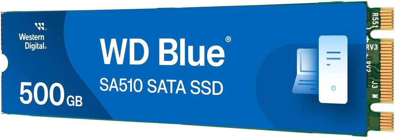 WESTERN DIGITAL WD BLUE 500GB SA510 M.2 INTERNAL SOLID STATE DRIVE SSD - BLUE