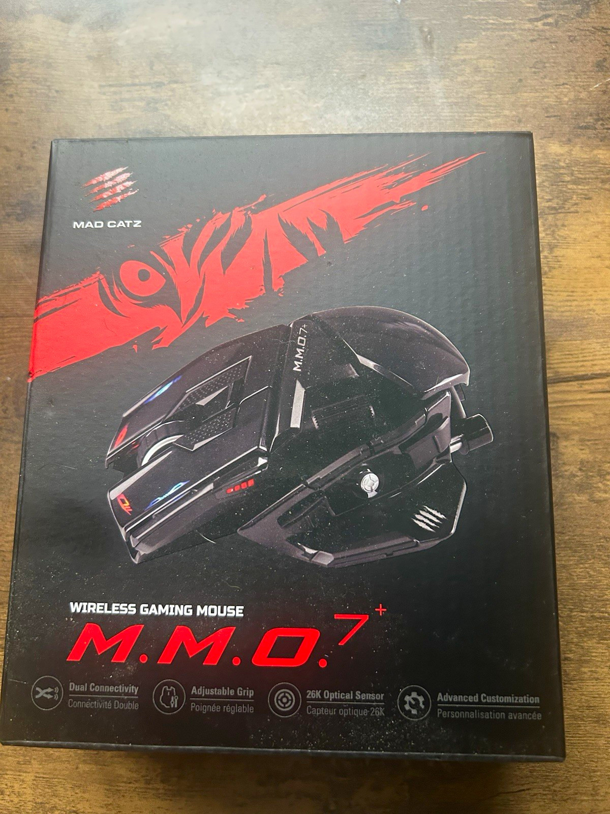 Mad Catz M.M.O. 7+ Wireless Gaming Mouse 26K DPI Optical 7-Button Black