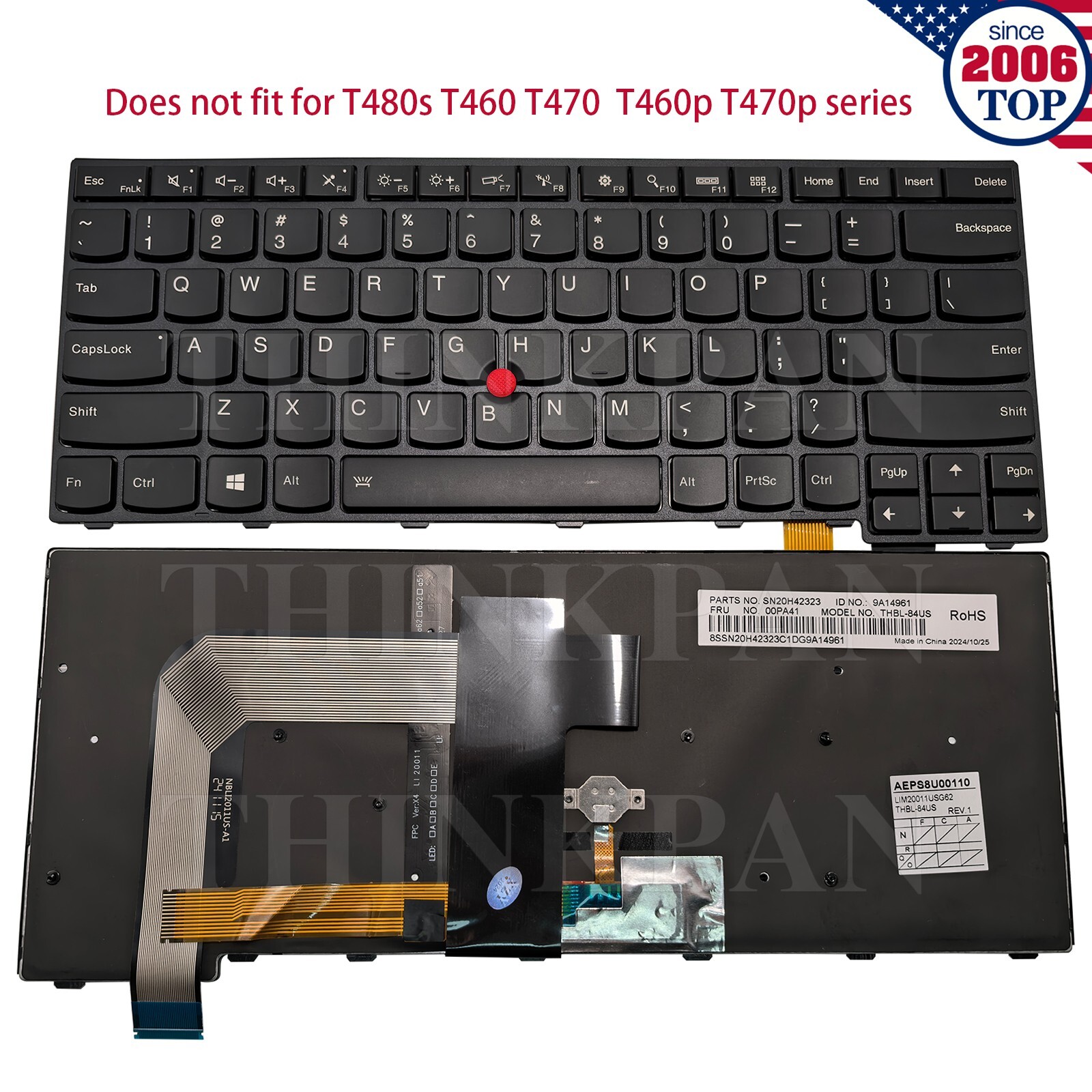 New US Backlit Keyboard Pointer for Lenovo Thinkpad T460s T470s 00PA452 01EN723