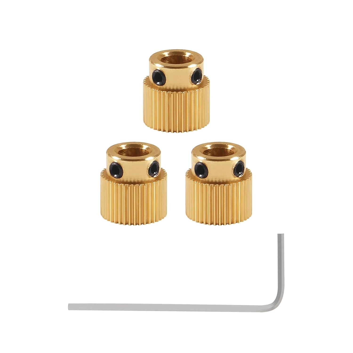 Aokin Brass Extruder Wheel Gear 40 Teeth Drive 3D Printer 3 Pcs 