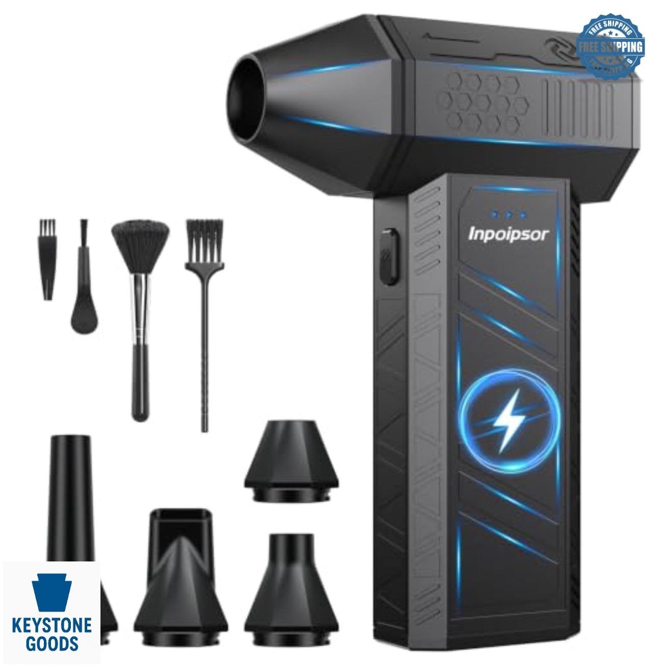 Cordless Electric Air Duster 130000 RPM 3 Speed Rechargeable Type C with