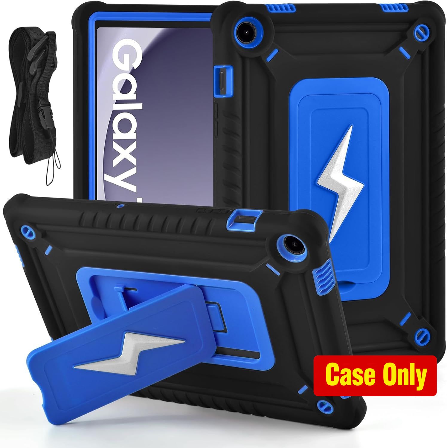 Rugged Shockproof Case for Samsung Galaxy Tab A9+ 11 inch 2024 with Stand & Stra