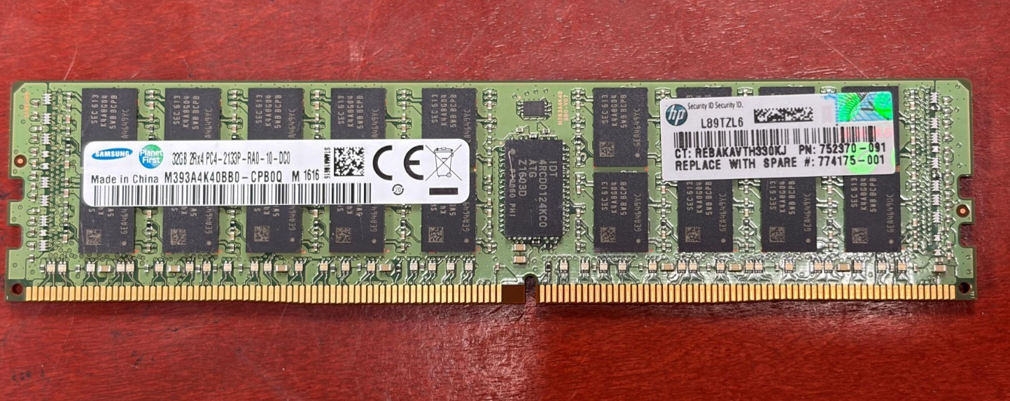 Samsung 32GB DDR4 2133 MHz PC4-17000R RDIMM Server Memory RAM (M393A4K40BB0-CPB)