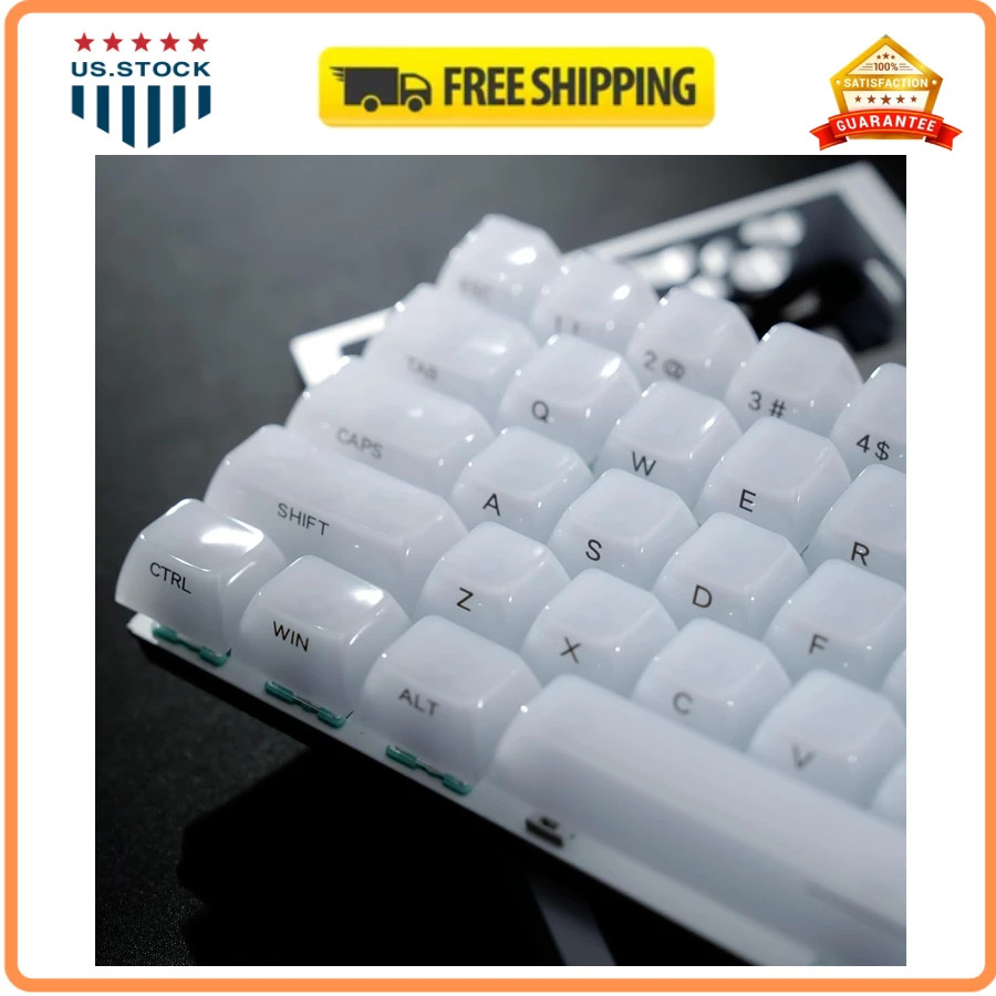 Womier Jelly Ceramic Style Keycaps MDA Profile Shine Through for Mechanical B...