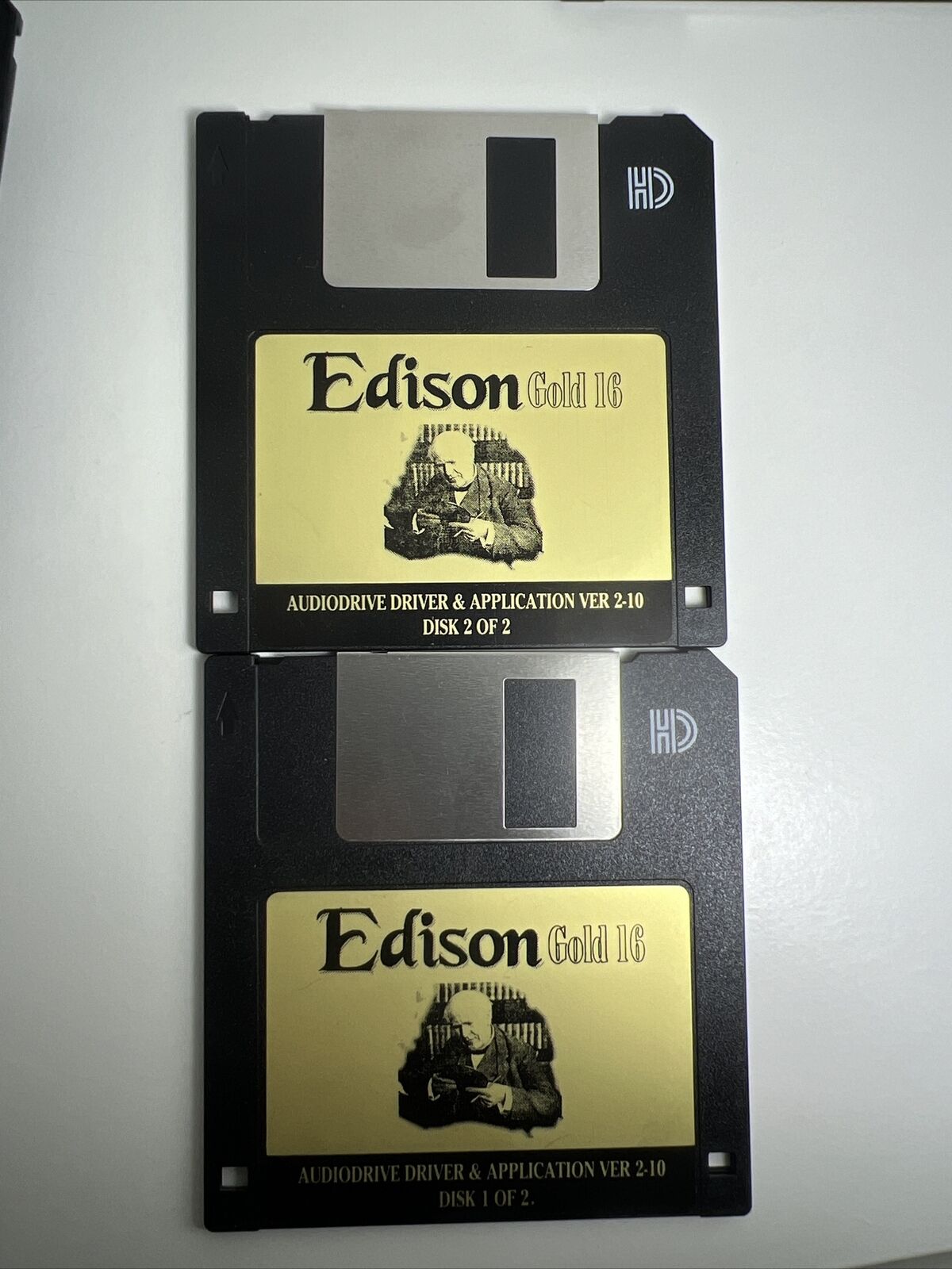 Vintage Edison Gold 16AUDIODRIVE DRIVER & APPLICATION VER 2-10, Floppy Disks Vtg