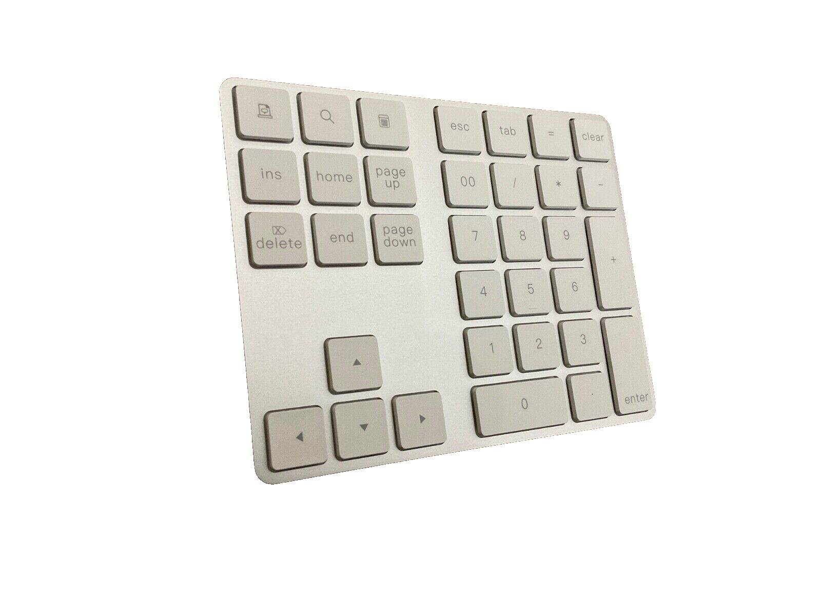 Lekvey 34 Keys Bluetooth Number Pad Rechargeable Wireless Numeric Keypad -Silver