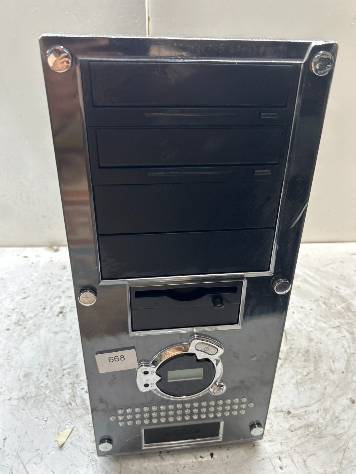 Retro Black and Mirror Front Face Desktop Computer Gaming Case