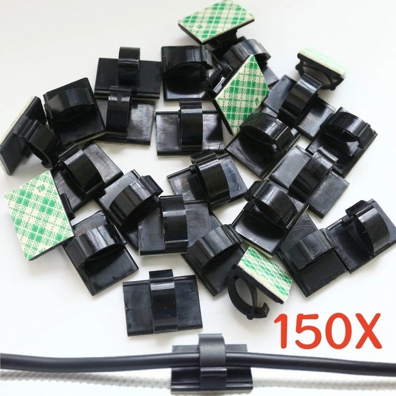 150Pcs Cable Clips Self-Adhesive Cord Management Wire Holder Organizer Clamp US
