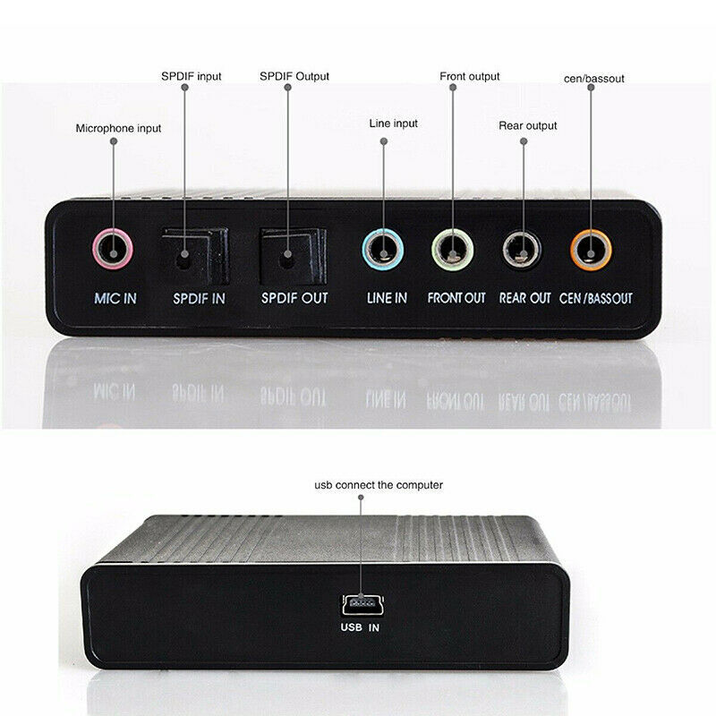 6 Channel 5.1 Sound Card SPDIF External USB Audio Output Adapter Optical for PC
