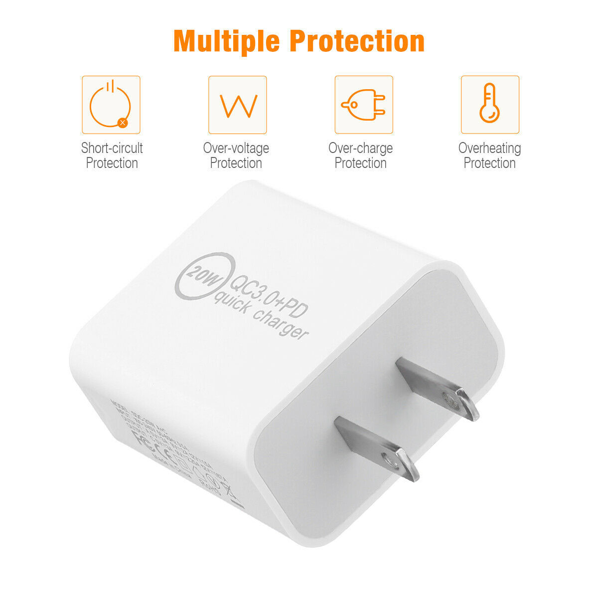 Lot 20W USB Type C Power Adapter Fast Charger Cube Block For iPhone iPad Android