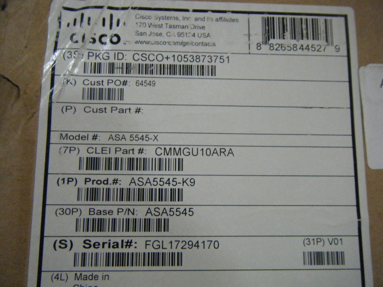 CISCO ASA 5545-K9 ASA5545-X / OPEN BOX /