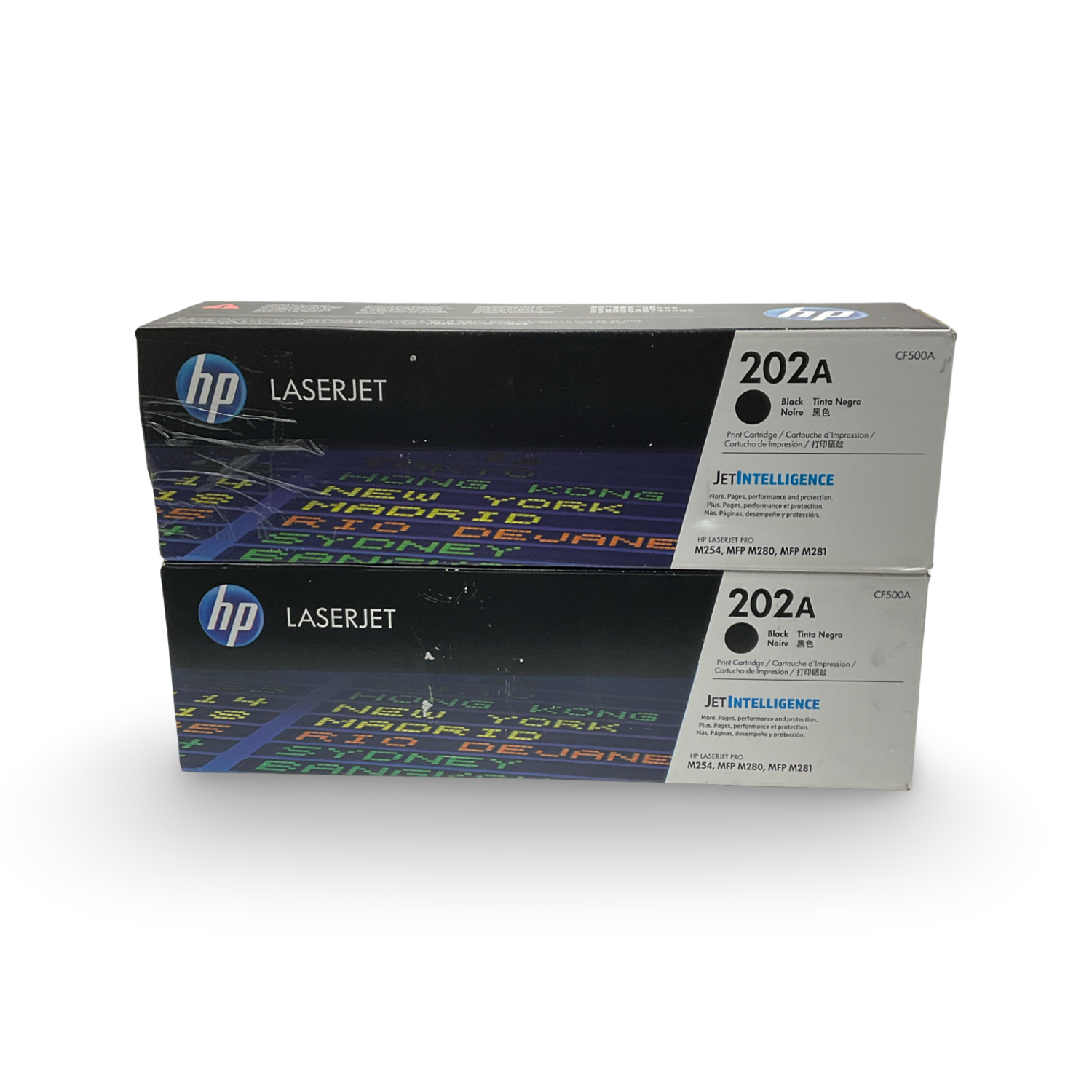 lot of 2 New OEM HP 202A LaserJet Toner Black CF500A M254 MFP M280 M281