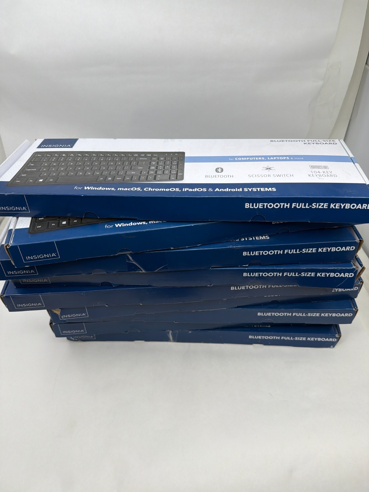 Lot of 9 Insignia- Full-size Bluetooth Scissor Switch Keyboard - Black