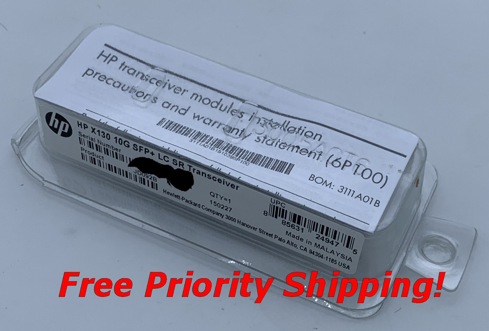 HP X130 10G SFP+ LC SR Transceiver JD092B Genuine HPE OEM Brand NEW